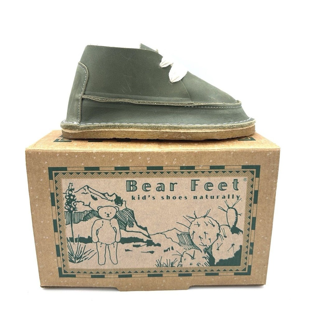 Bear Feet CBT Olive Leather Kid's Chukka Boots Made in USA Size 9 DS